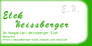 elek weissberger business card